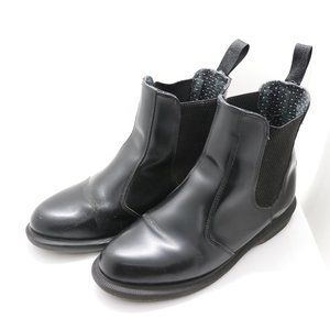 Doc Martens Women Flora Chelsea Ankle Boots Black Leather Grunge Punk Skater Emo